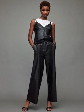 NWT AllSaints Aspen Leather Trousers - Size M